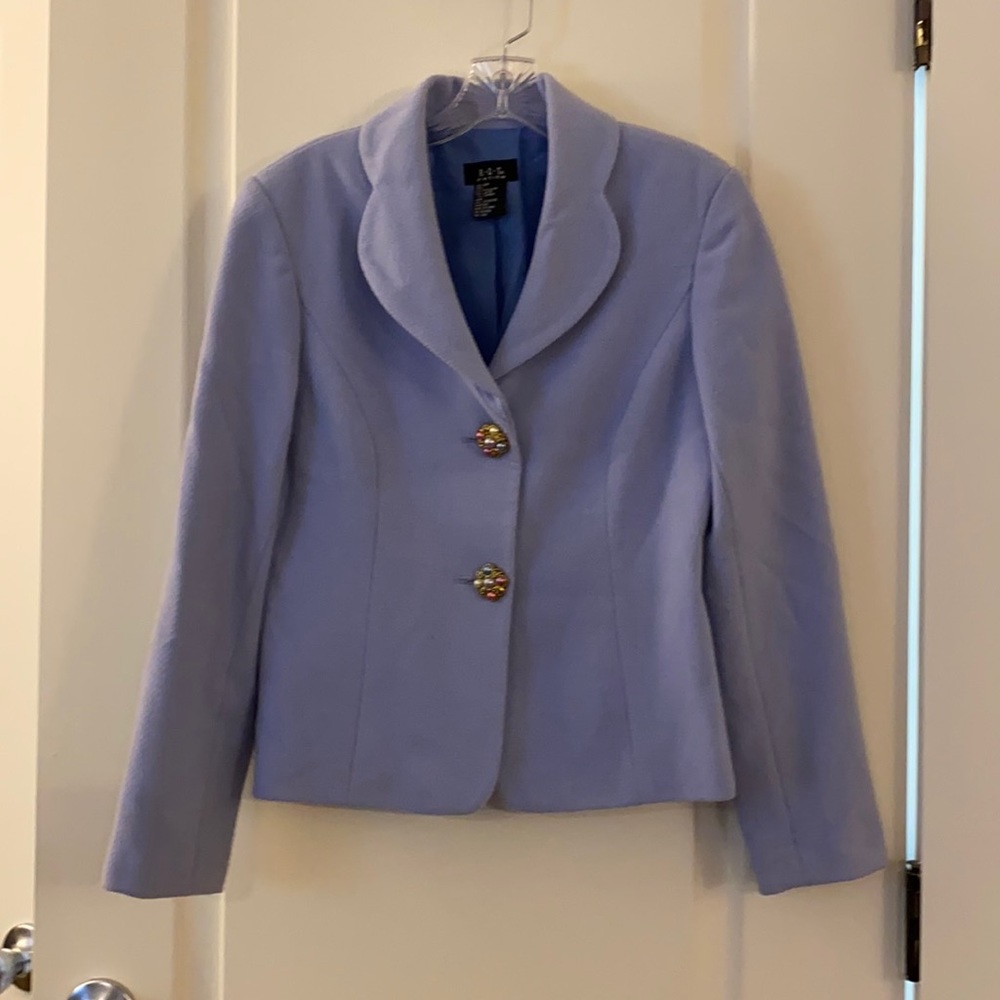 Wool-look light blue blazer